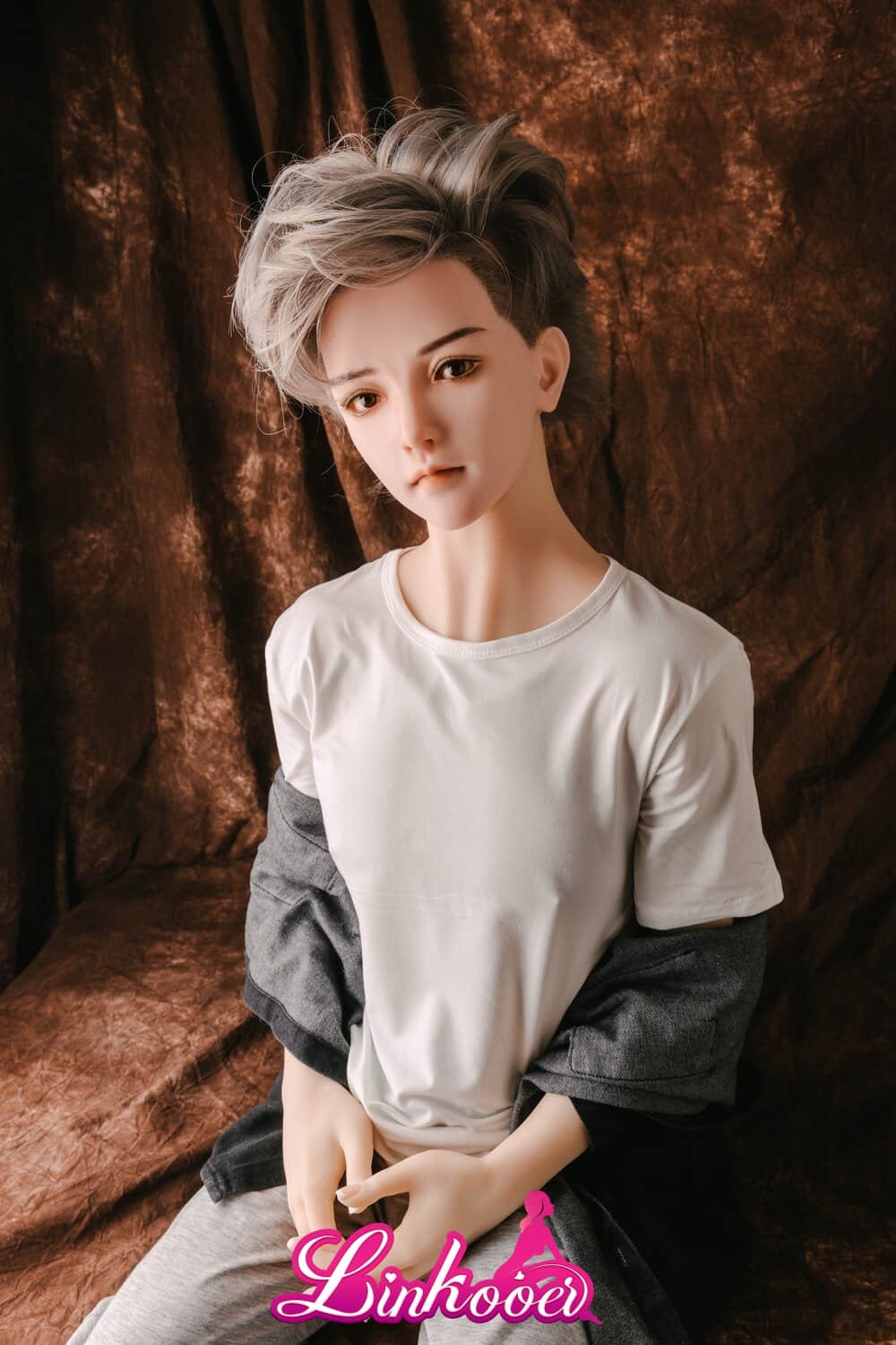 Qing 165cm Asian Boy Silicone Head Male Sex Doll